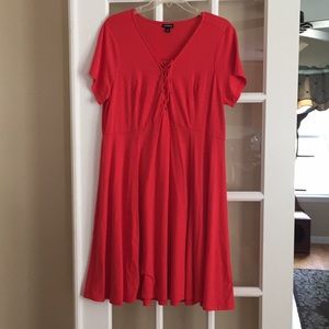 Orange Torrid lace-up dress